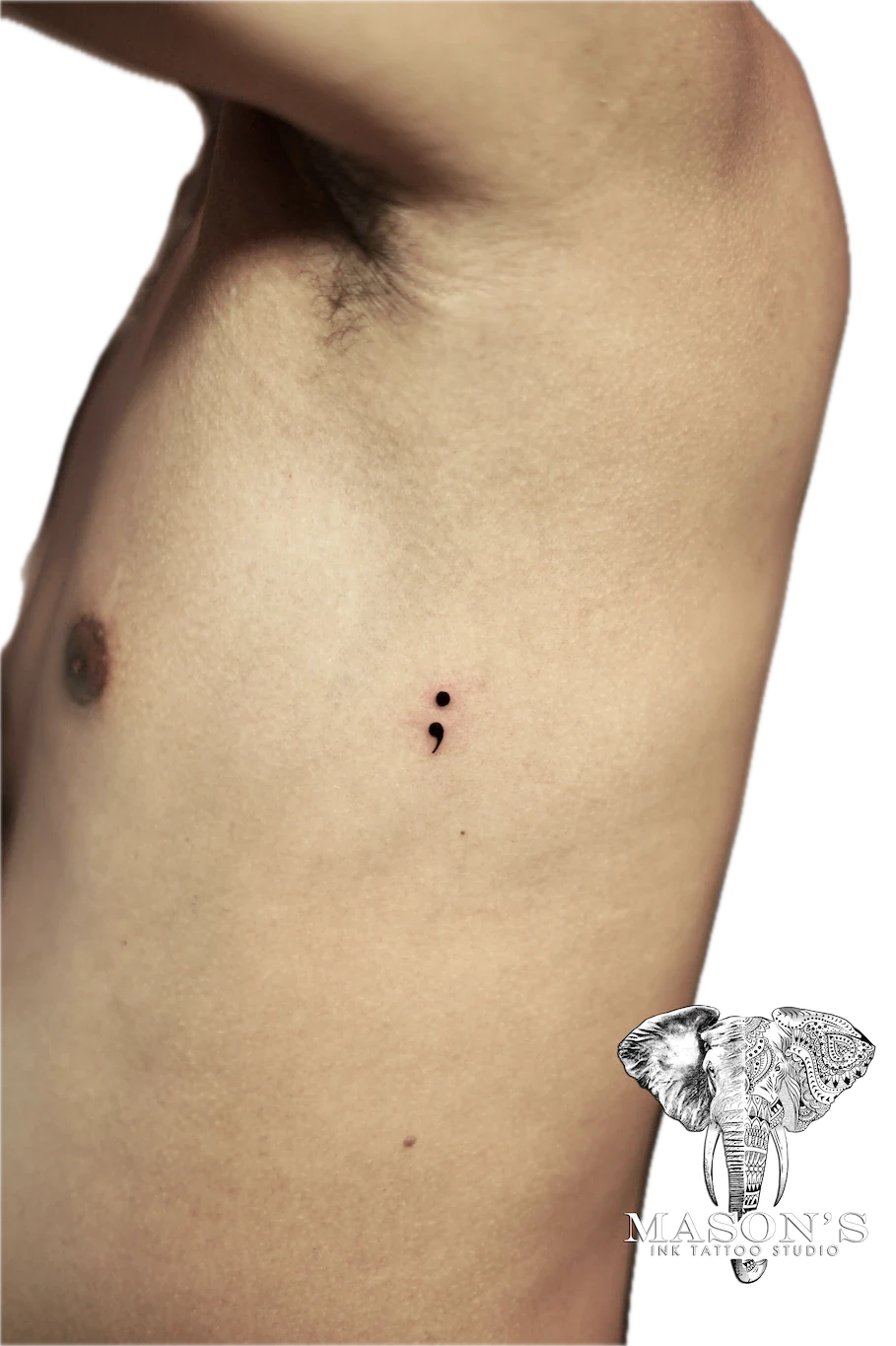 Fine Line Semicolon Tattoo Design - Fineline tattoo by Mason's Ink Tattoo Studio, Bali