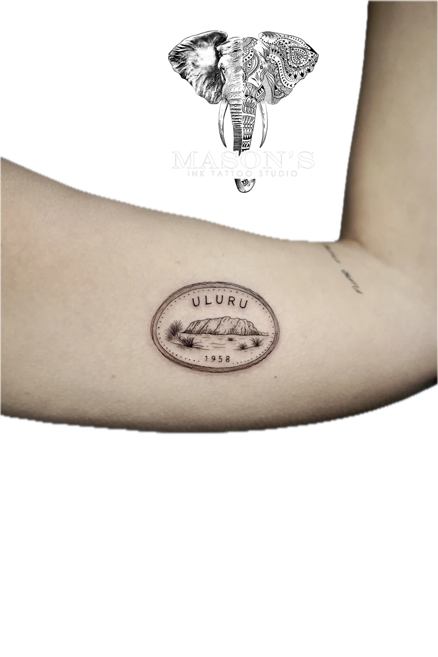 Fine Line Tattoo Style Mountain Script by Mason's Ink Tattoo Studio, Bali