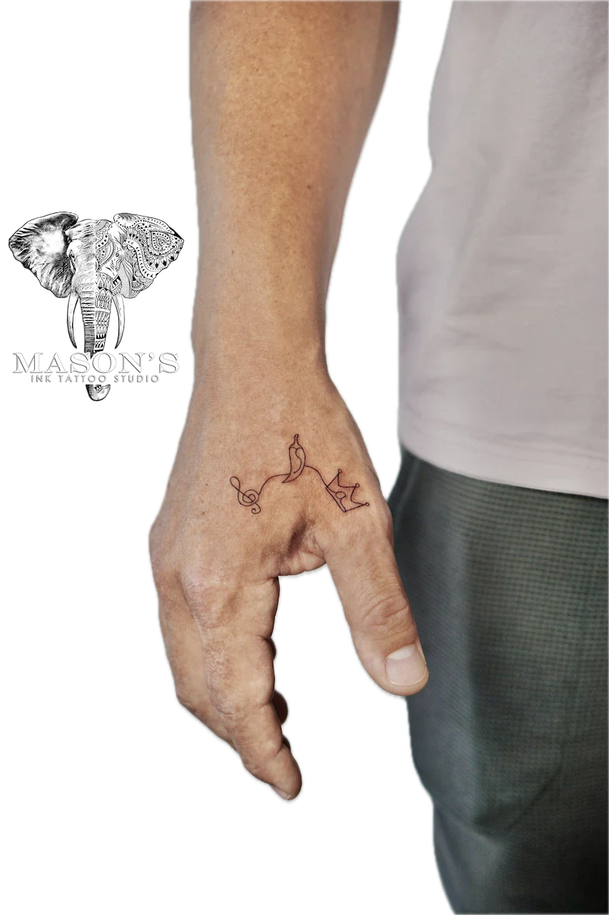 Fine Line Tone, Chili and King Tattoo Design - Fineline tattoo by Mason's Ink Tattoo Studio, Bali