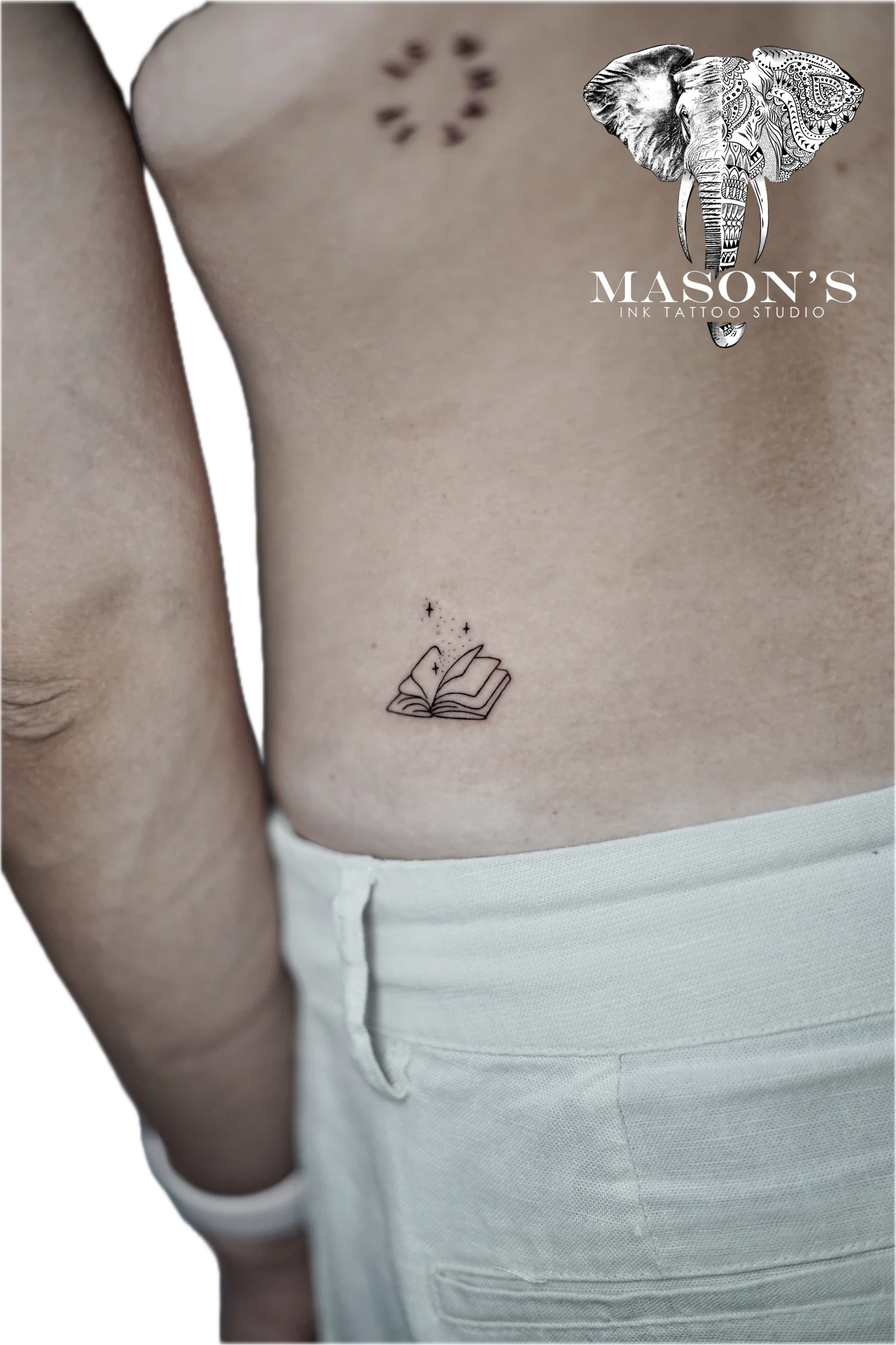 Fine Line Book Star Tattoo by Mason's Ink Tattoo Studio, Bali