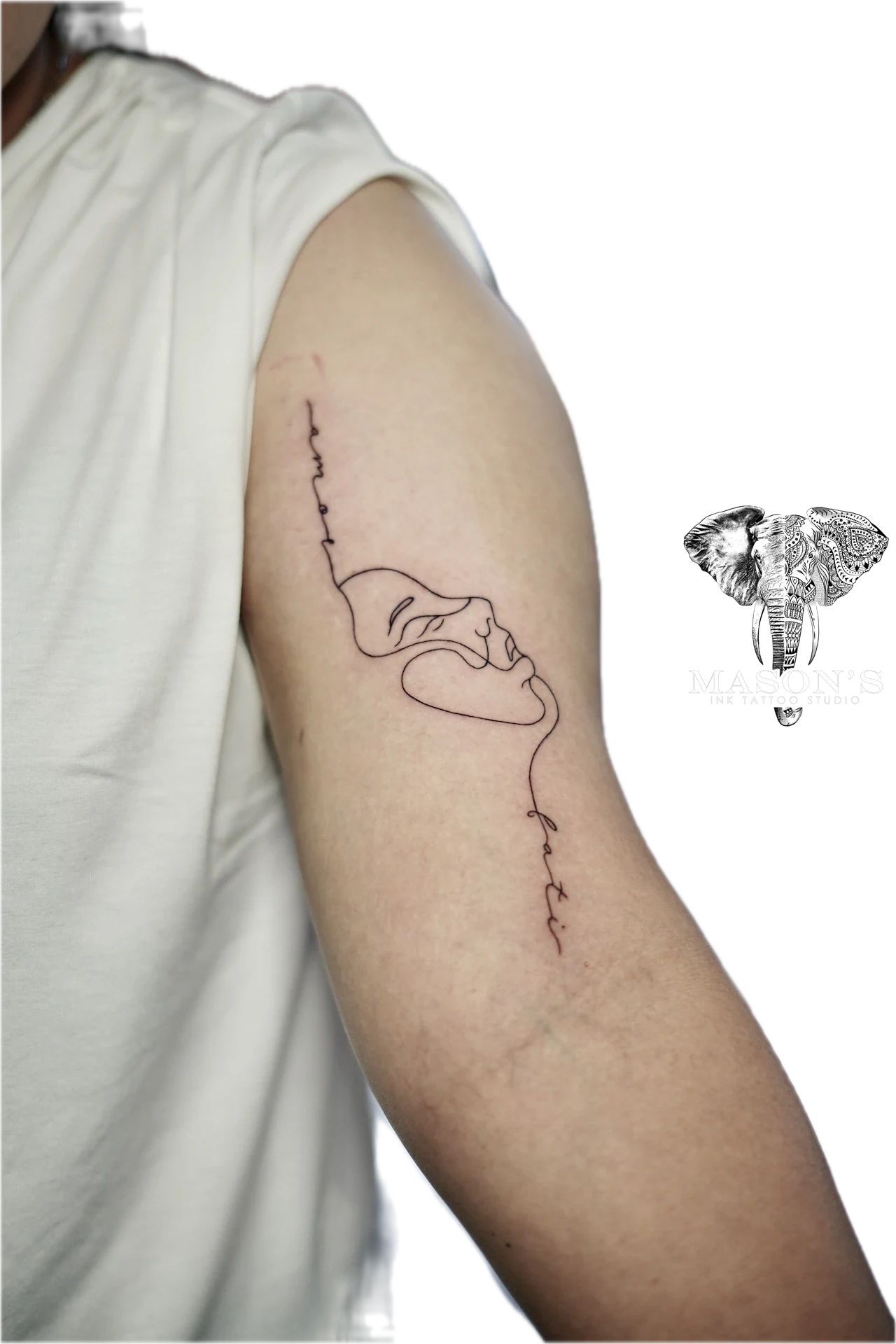 Fine Line Face line Tattoo by Mason's Ink Tattoo Studio, Bali