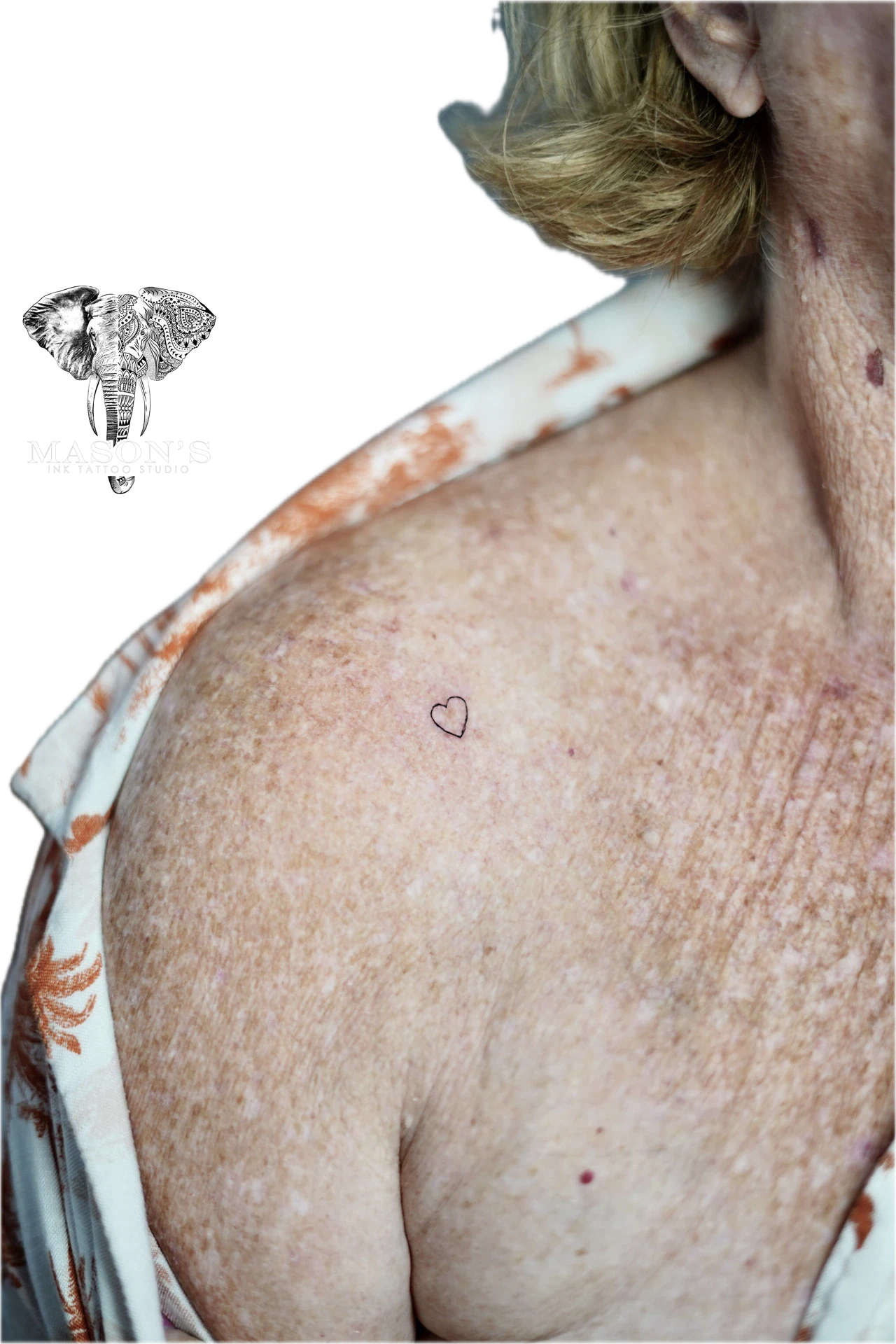 Fine Line Heart tattoo by Mason's Ink Tattoo Studio, Bali
