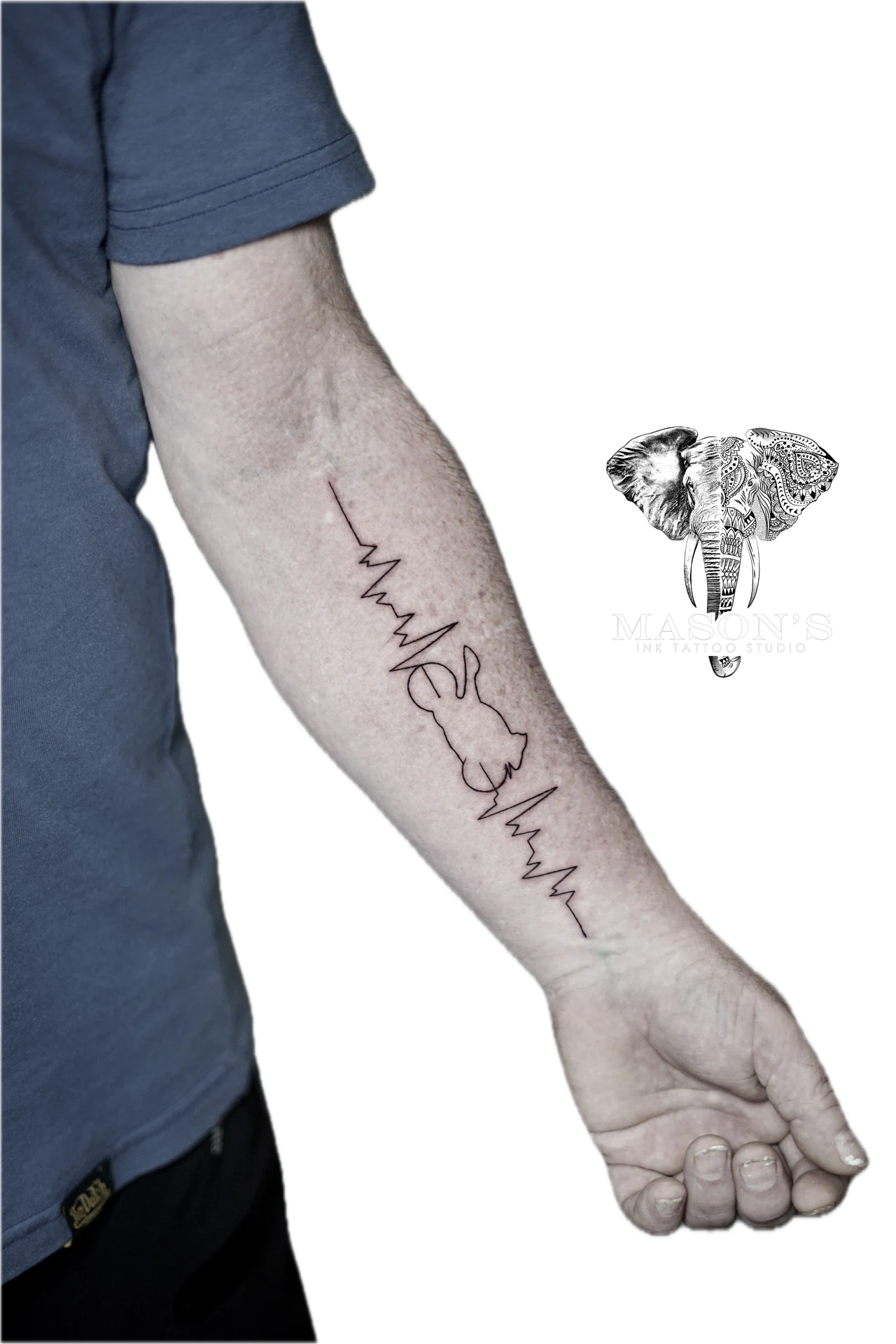 Fine Line Motobike Pulse Tattoo by Mason's Ink Tattoo Studio, Bali