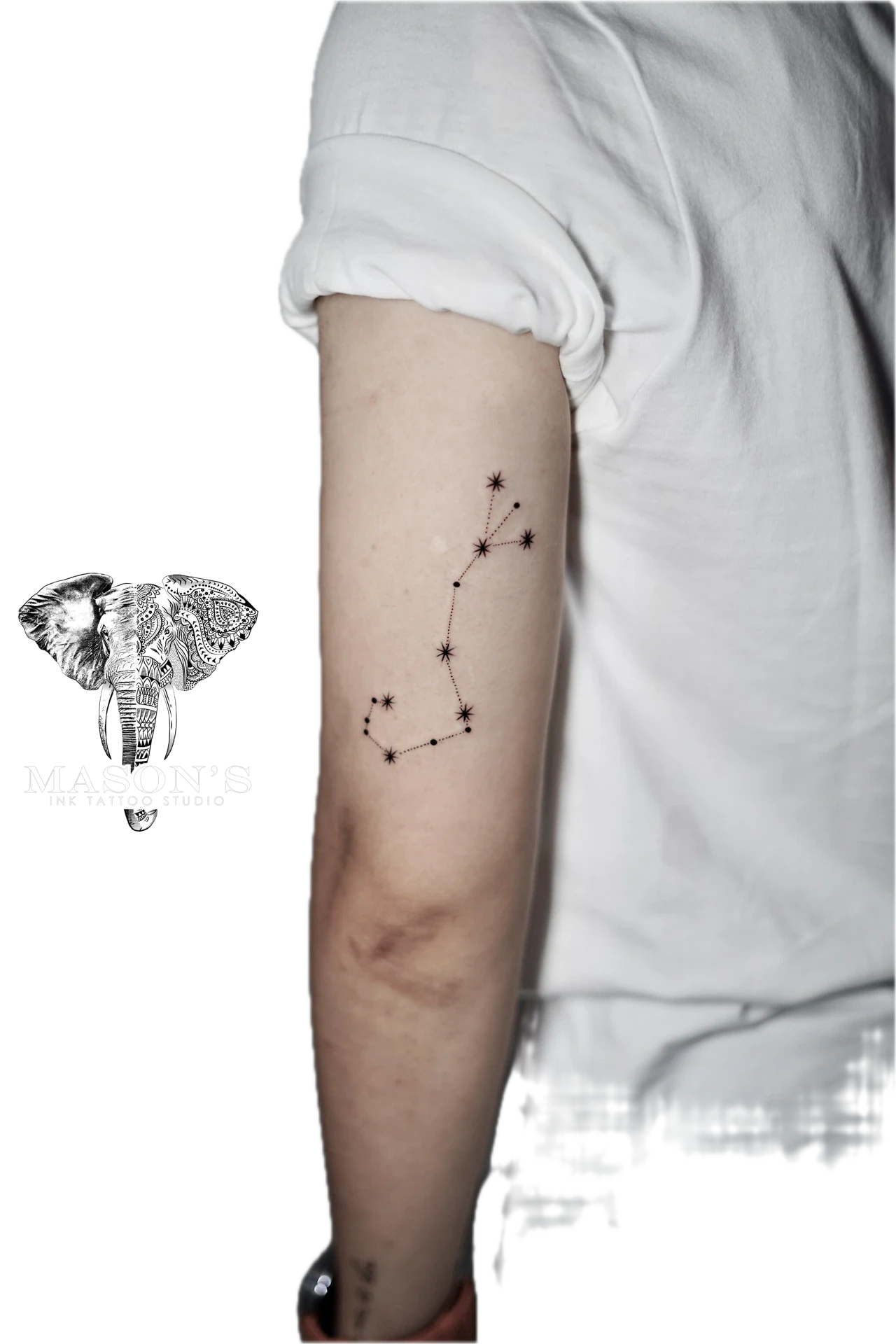 Fine Line Stars Tattoo by Mason's Ink Tattoo Studio, Bali