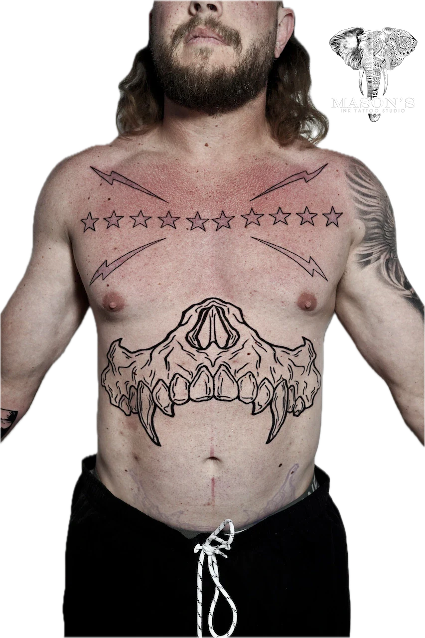 Line Work Outline Tattoo Design - Fineline tattoo by Mason's Ink Tattoo Studio, Bali