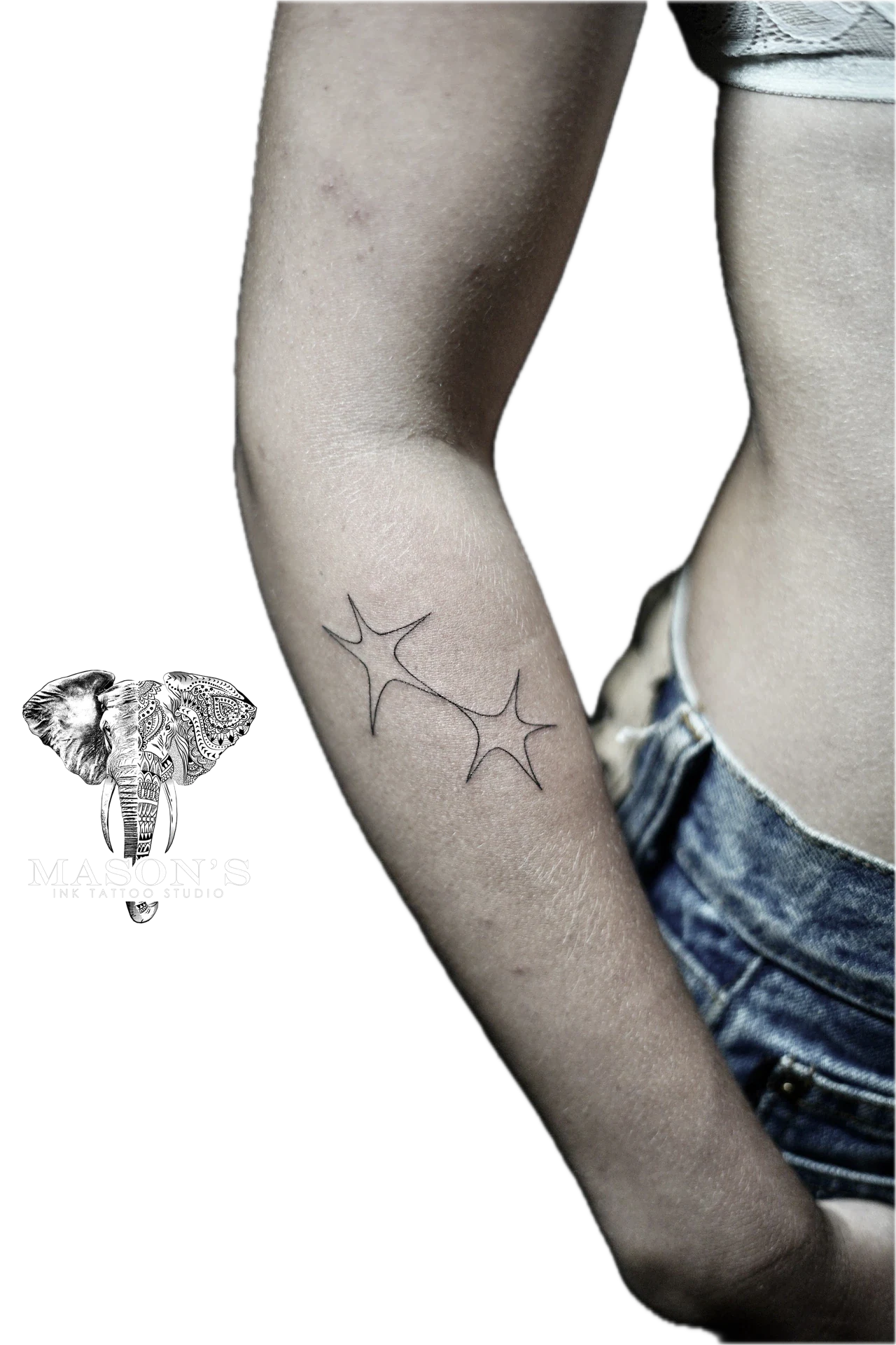 Fine Line Stars tattoo by Mason's Ink Tattoo Studio, Bali