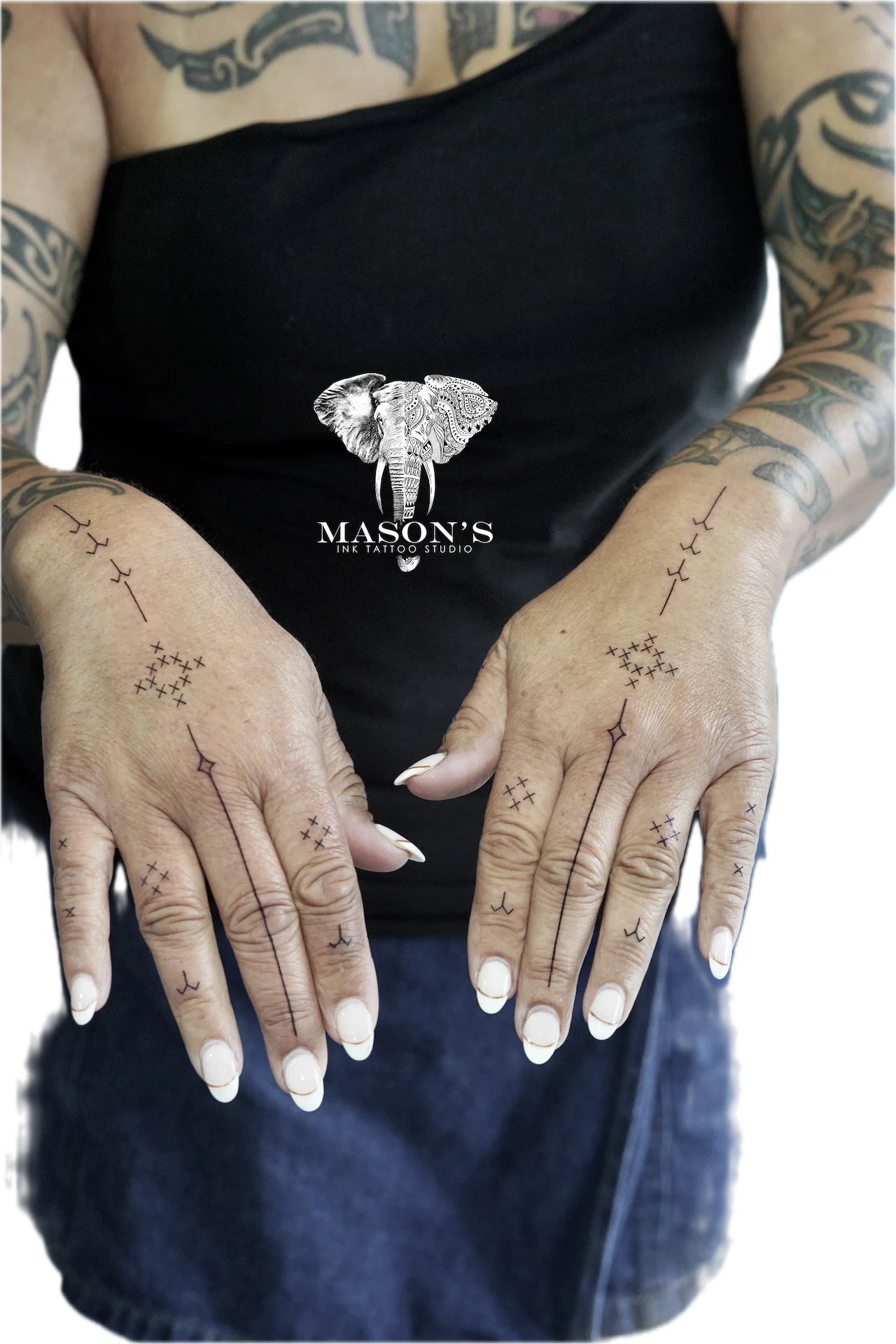 Fine Line Both Hand tattoo by Mason's Ink Tattoo Studio, Bali