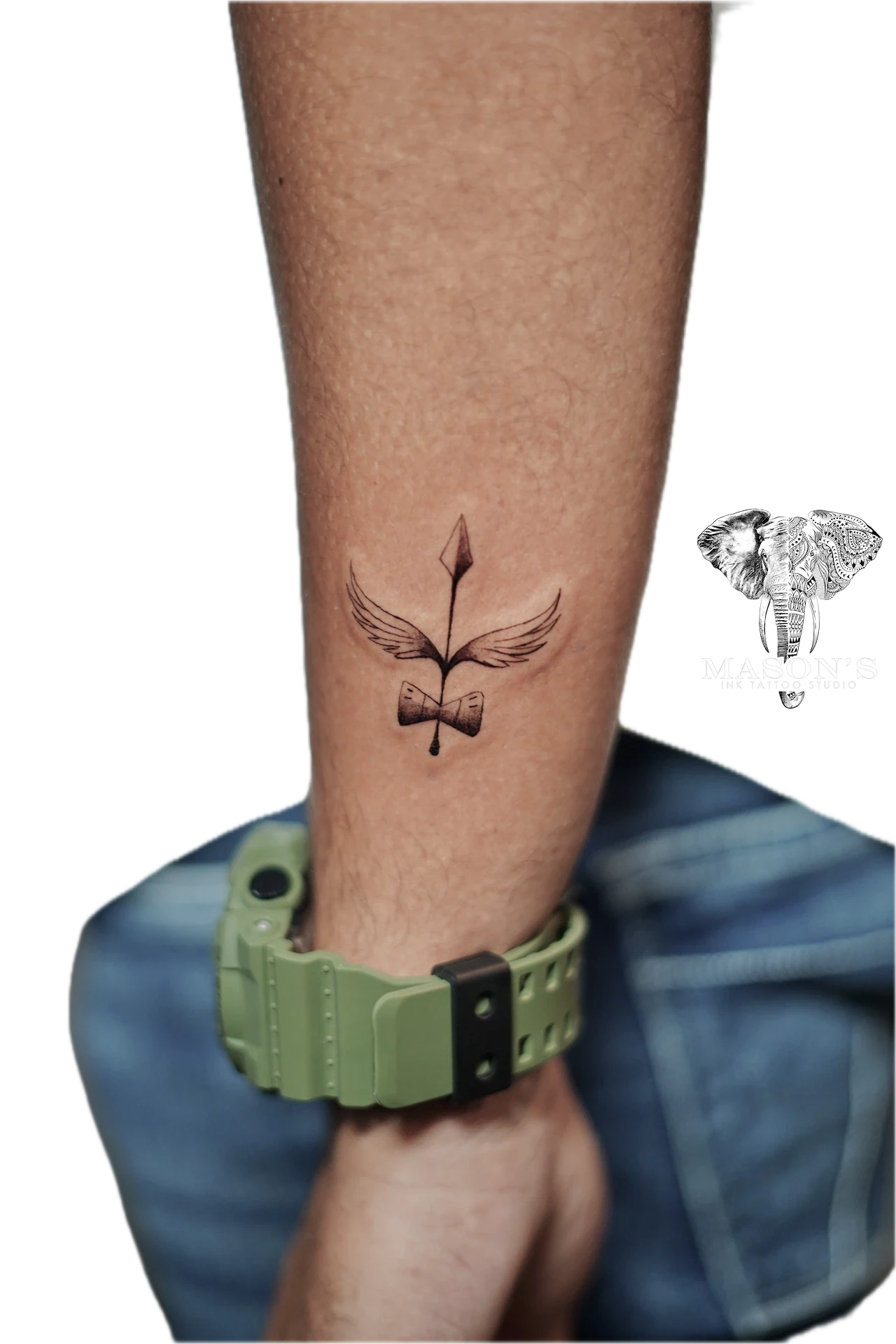 Fine Line Archer Wings tattoo by Mason's Ink Tattoo Studio, Bali