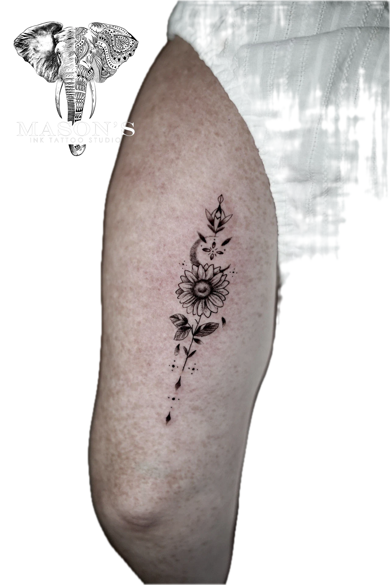 Ethnic Flower Tattoo by Mason's Ink Tattoo Studio, Bali