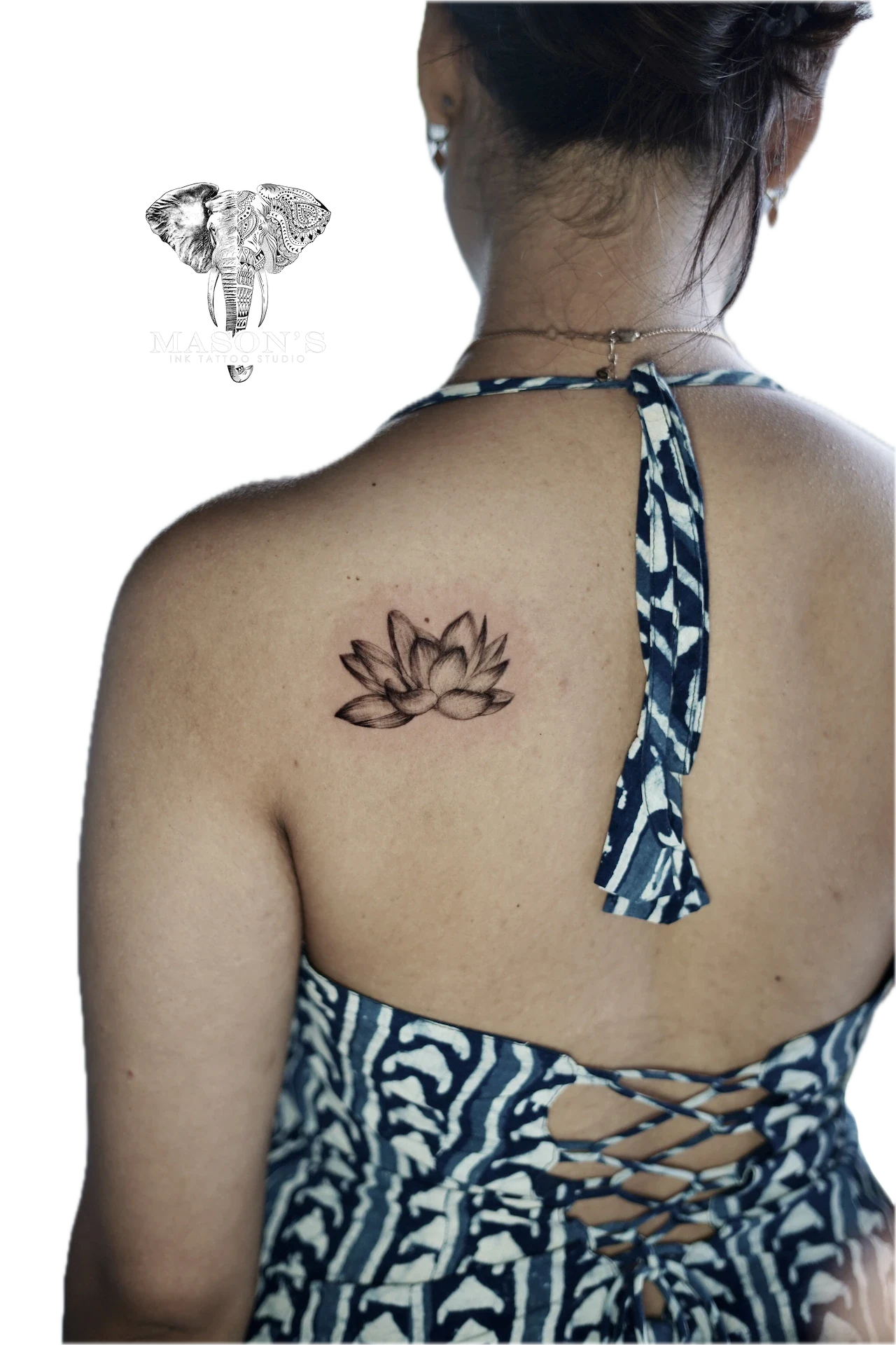 Lotus Flower Floral tattoo by Mason's Ink Tattoo Studio, Bali