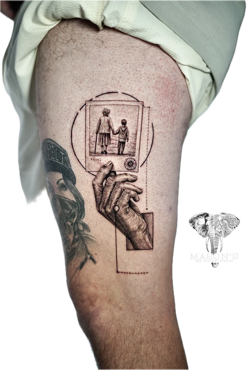 Conceptual Geometric Tattoo Design - Geometric tattoo by Mason's Ink Tattoo Studio, Bali