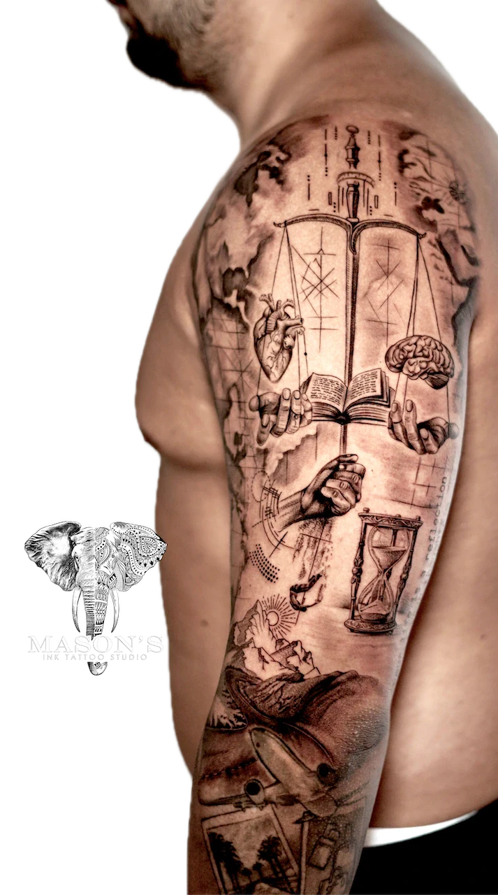 Geometric Realism Tattoo Design by Mason's Ink Tattoo Studio, Bali