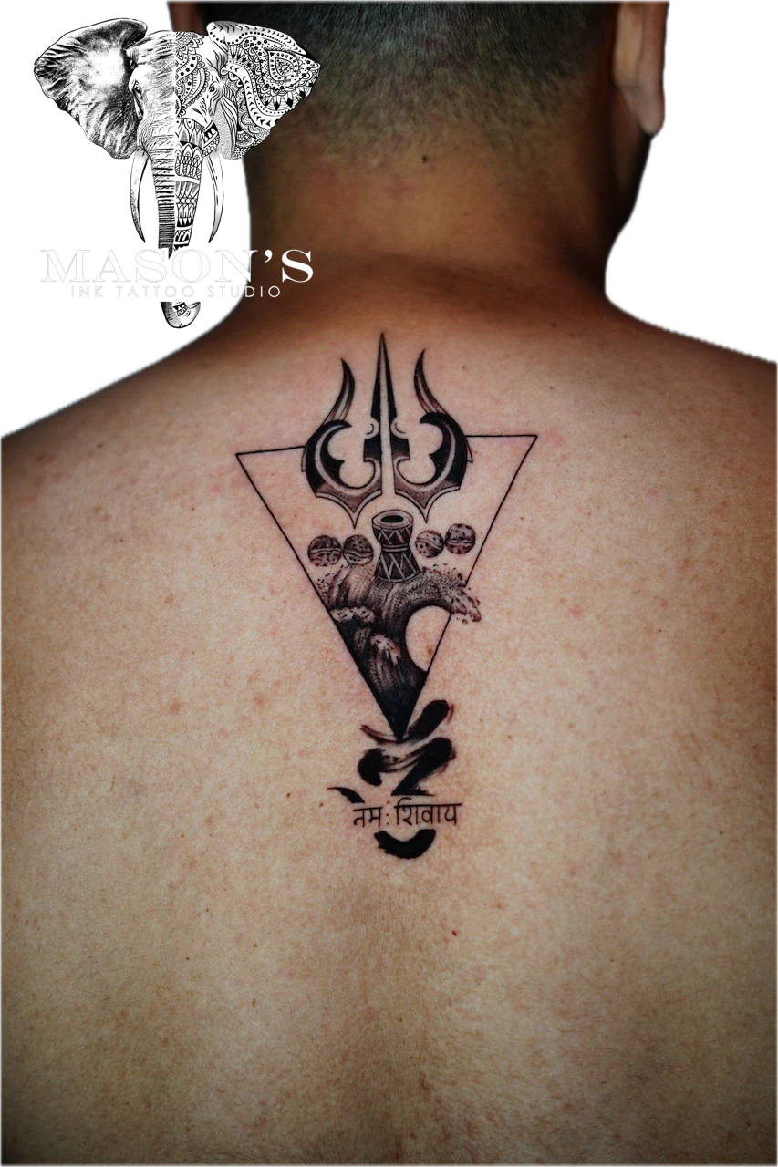 Geometry Tattoo Style Ohm Symbol by Mason's Ink Tattoo Studio, Bali