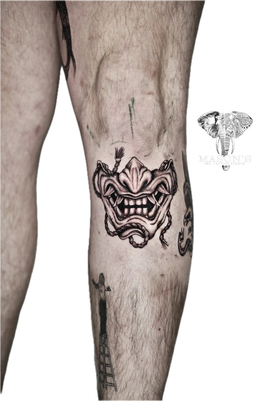 Japanese Hannya Mask Tattoo by Mason’s Ink - Japanese tattoo by Mason's Ink Tattoo Studio, Bali