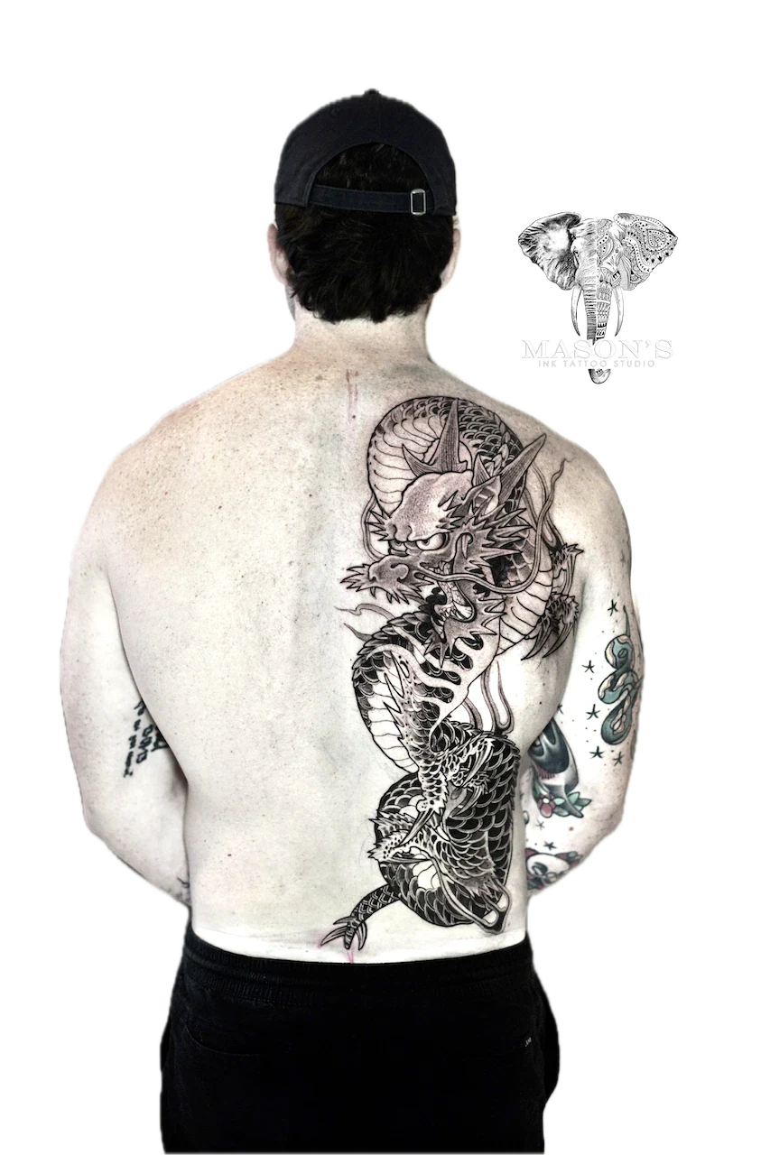 Japanese Tattoo Design by Mason's Ink Tattoo Studio, Bali