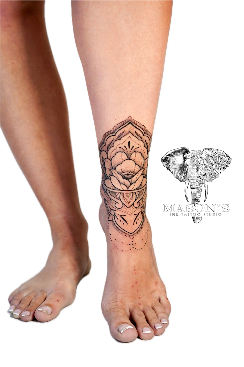 Mandala Foot Tattoo Design - Mandala tattoo by Mason's Ink Tattoo Studio, Bali