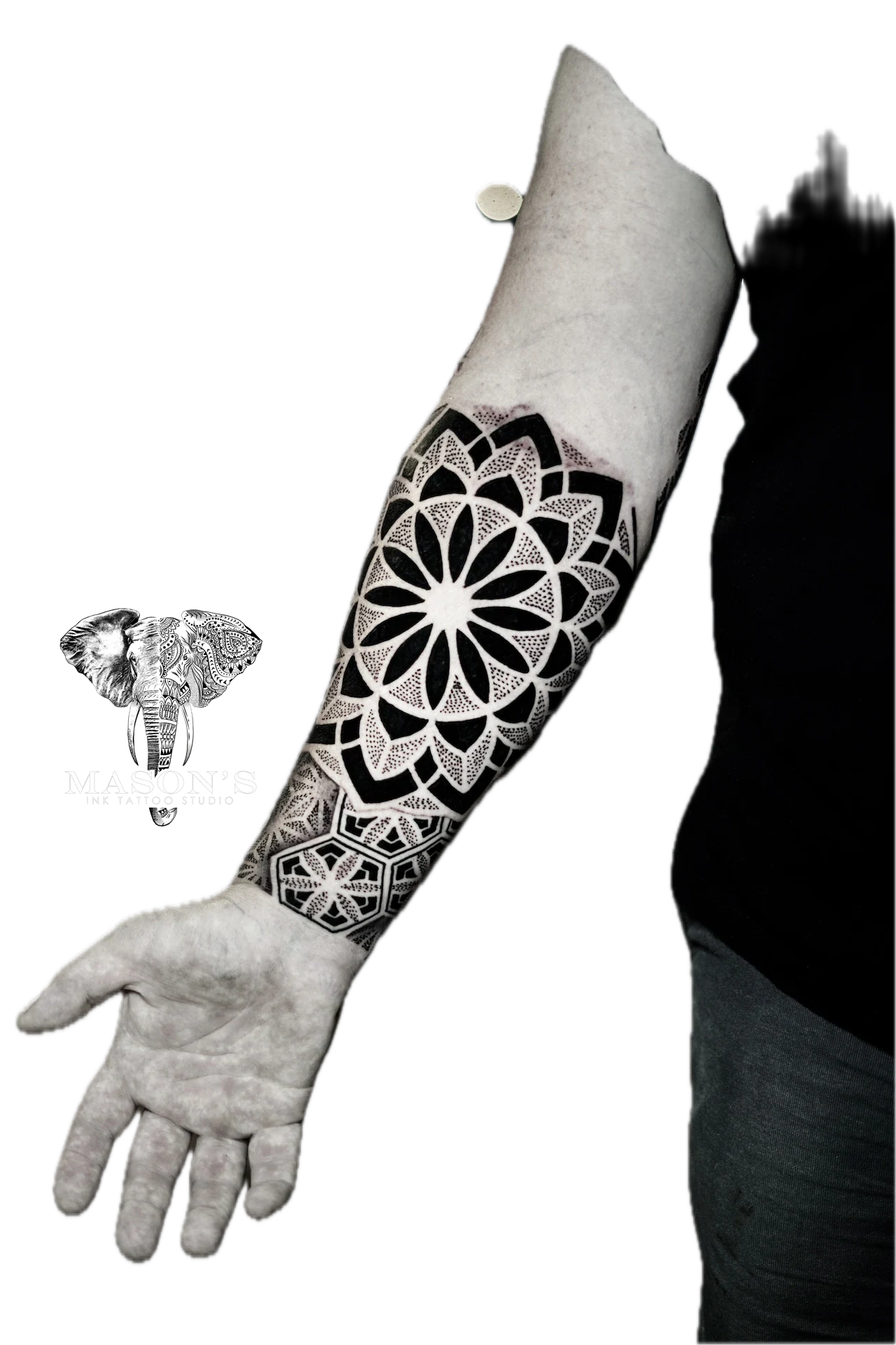 Mandala on hand 2 Tattoo by Mason's Ink Tattoo Studio, Bali