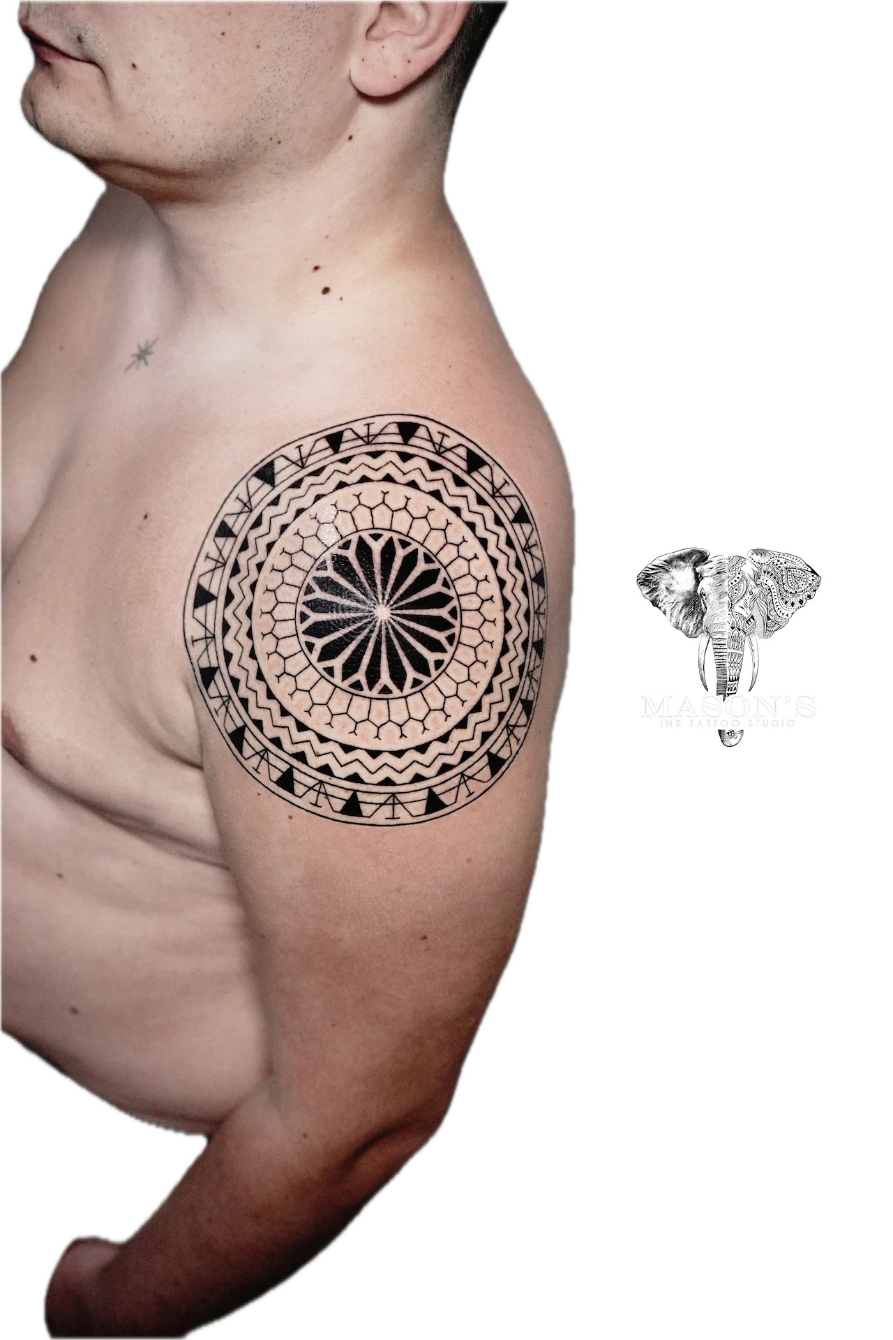 Tribal Mandala tattoo by Mason's Ink Tattoo Studio, Bali