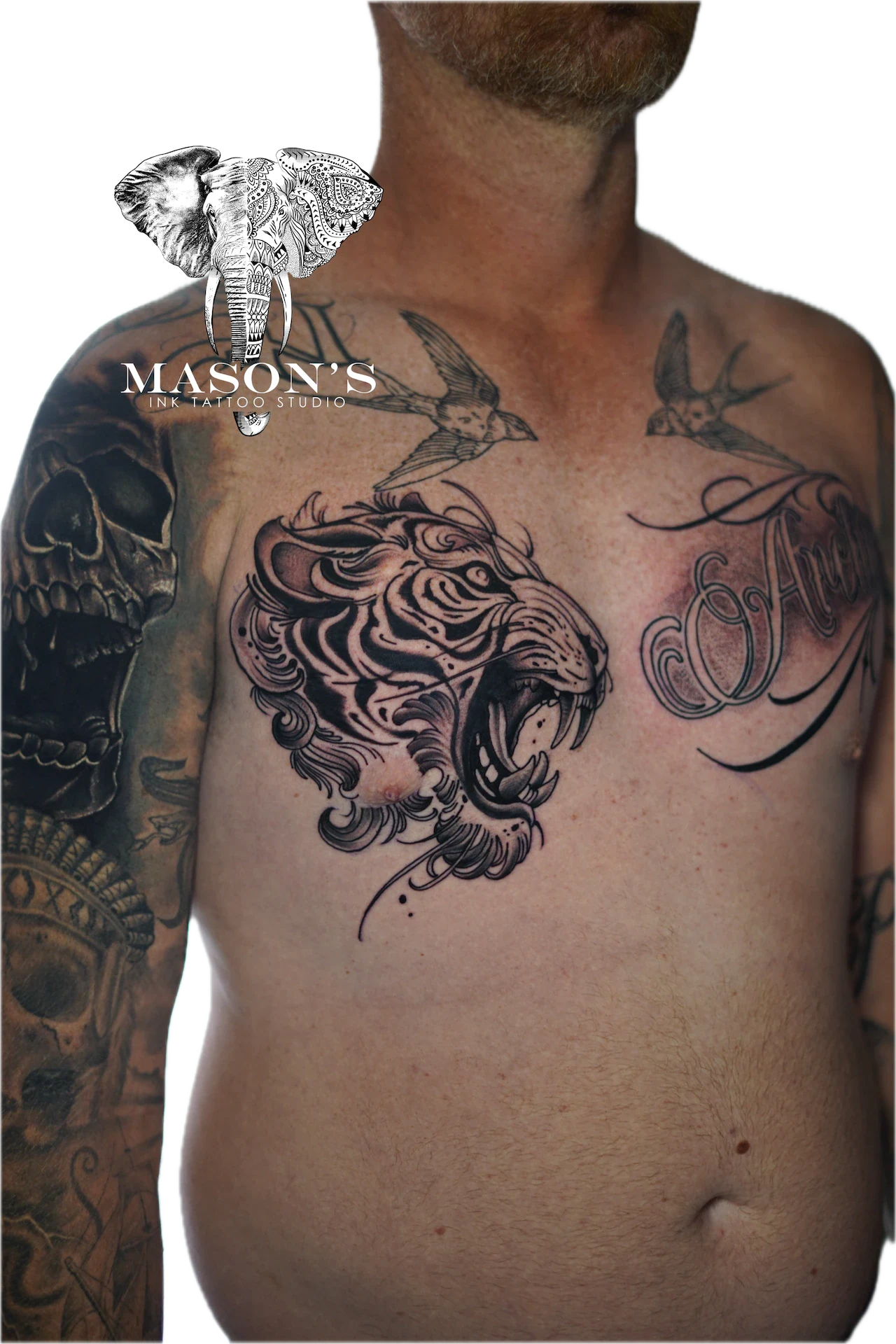 Neo traditional tattoo by Mason's Ink Tattoo Studio, Bali