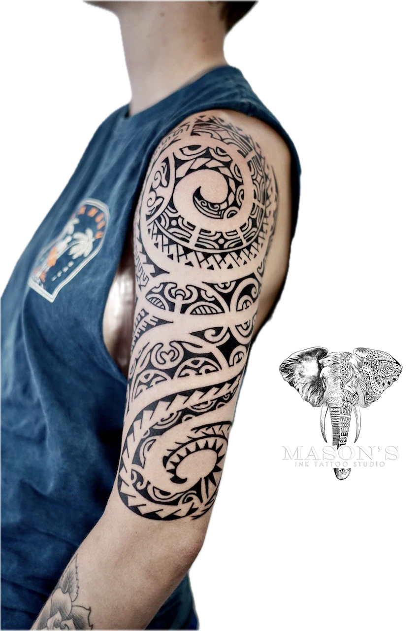 Polynesian Tattoo Design by Mason’s Ink - Polynesian tattoo by Mason's Ink Tattoo Studio, Bali