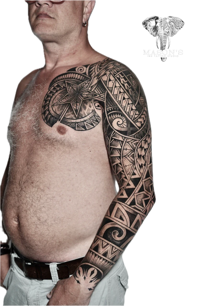 Traditional Polynesian Tattoo Design - Polynesian tattoo by Mason's Ink Tattoo Studio, Bali