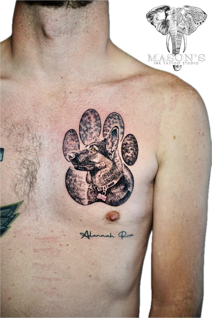 Christian Fenyk Portrait Tattoo Design - Portrait tattoo by Mason's Ink Tattoo Studio, Bali