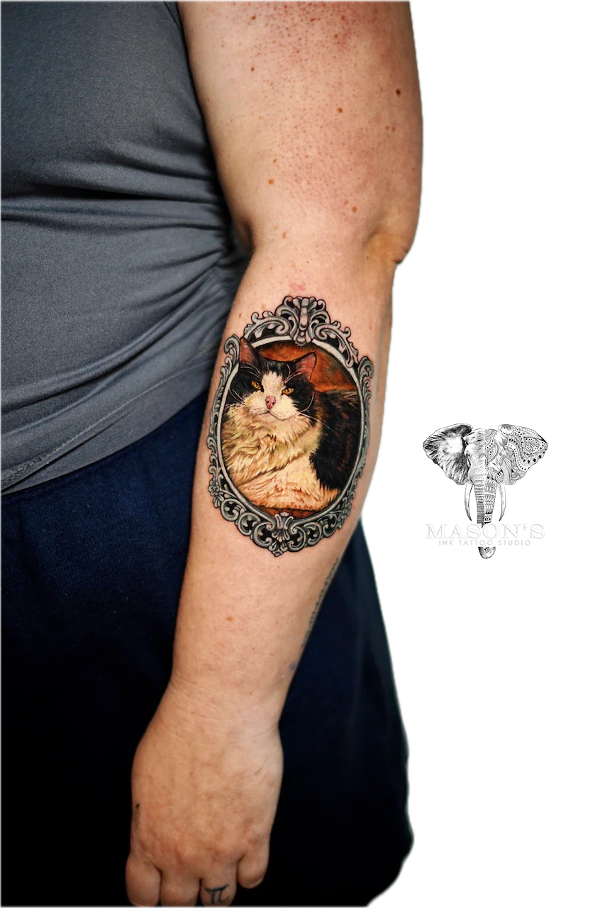 Realism Portrait Artwork Tattoo Design - Portrait tattoo by Mason's Ink Tattoo Studio, Bali