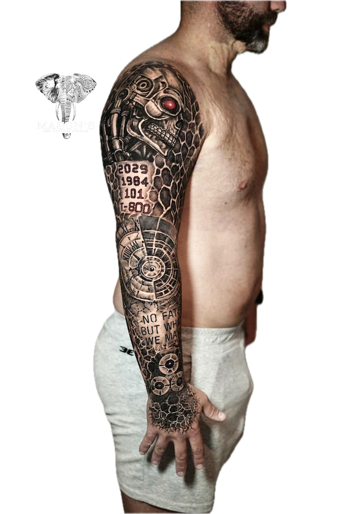 Biomechanical Tattoo Design - Realism tattoo by Mason's Ink Tattoo Studio, Bali