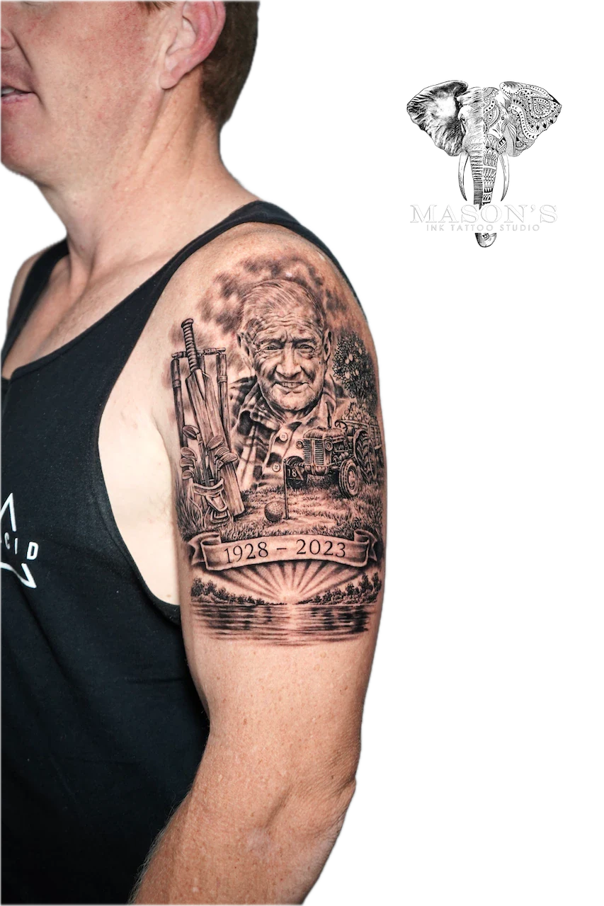 Grandfather Golf Realism Tattoo Design - Realism tattoo by Mason's Ink Tattoo Studio, Bali