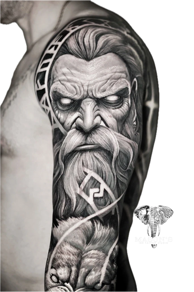 Poseidon Realism Tattoo Design - Realism tattoo by Mason's Ink Tattoo Studio, Bali