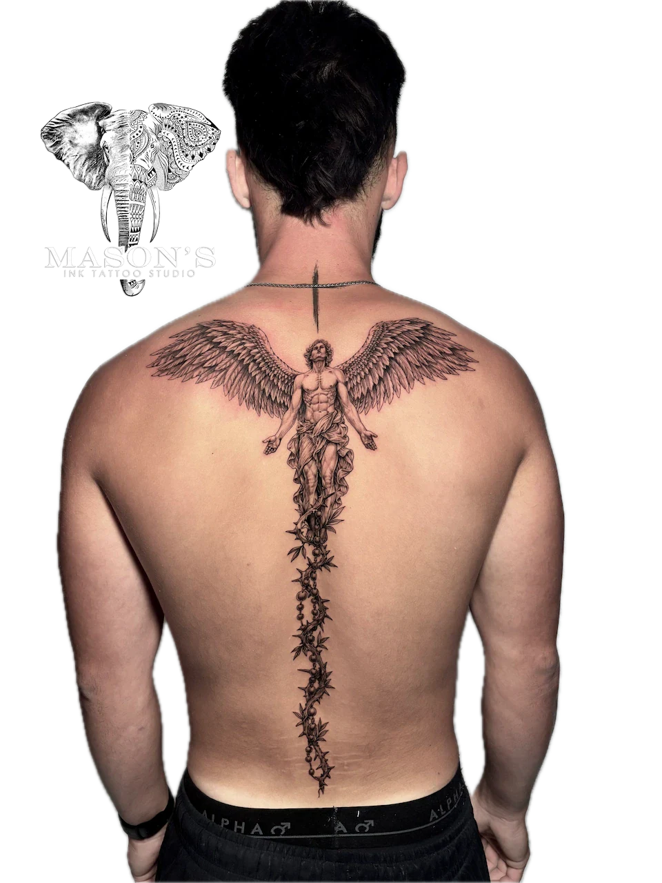 Realism Angel Tattoo by Mason’s Ink by Mason's Ink Tattoo Studio, Bali