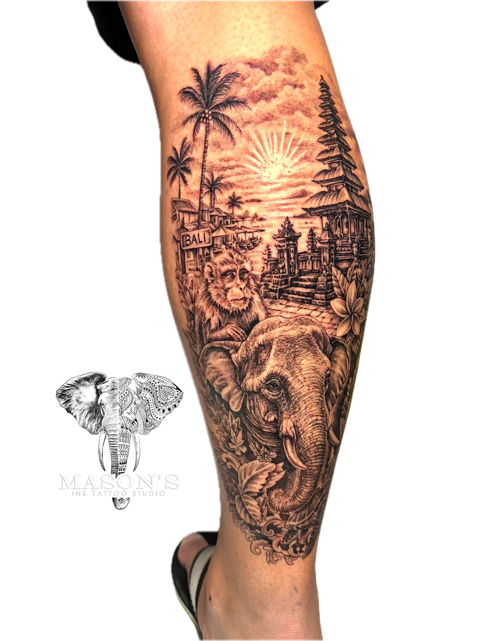 Realism Bali View Tattoo Design - Realism tattoo by Mason's Ink Tattoo Studio, Bali