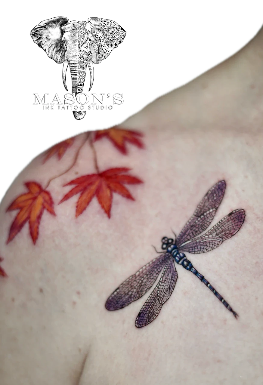 Realism Dragonfly Tattoo Design - Realism tattoo by Mason's Ink Tattoo Studio, Bali