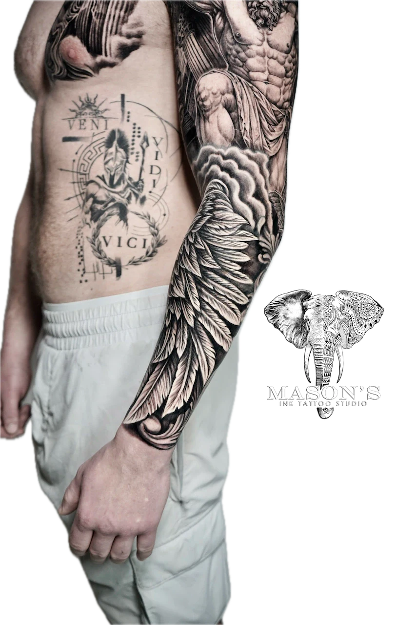 Realism Wings Tattoo Design - Realism tattoo by Mason's Ink Tattoo Studio, Bali