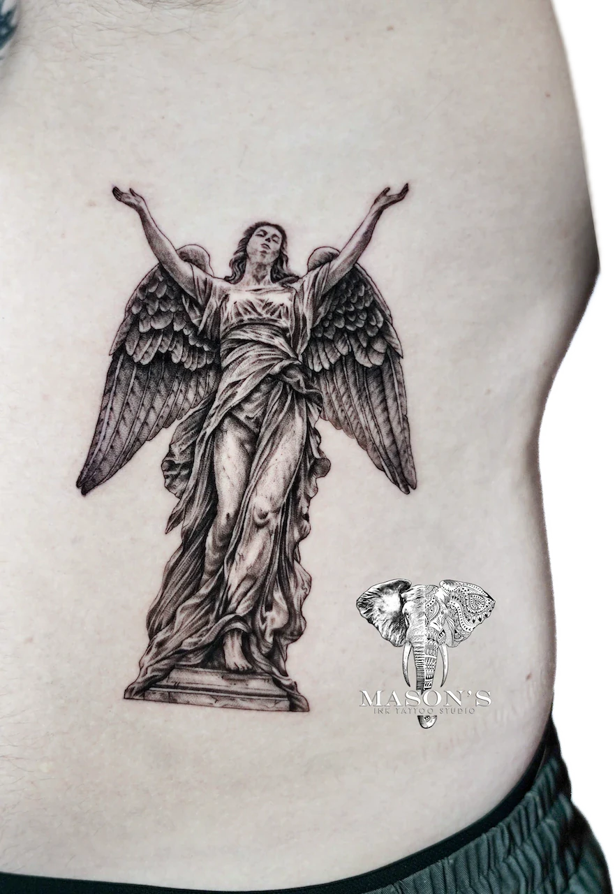Realism Woman Statue Tattoo Design - Realism tattoo by Mason's Ink Tattoo Studio, Bali