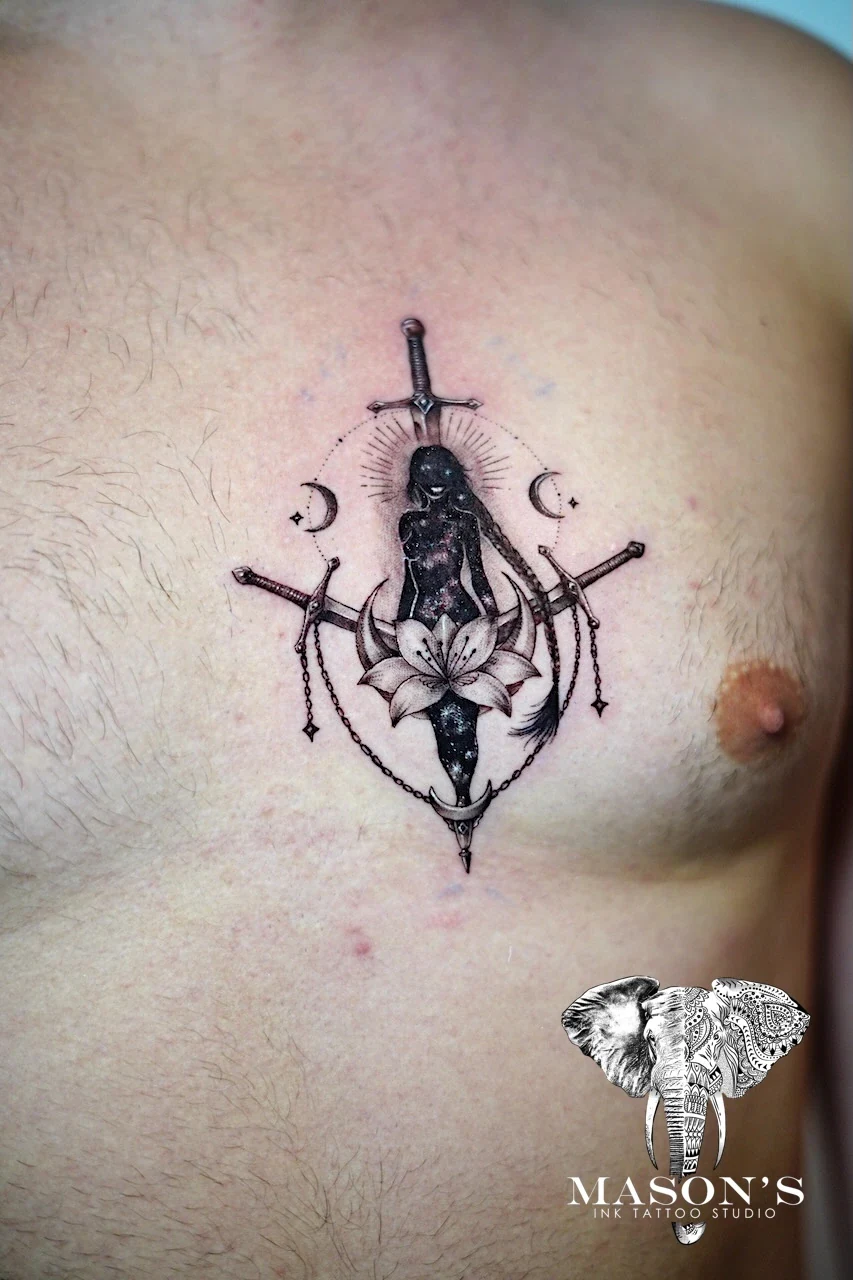 Realism Woman Tattoo Design by Mason's Ink Tattoo Studio, Bali