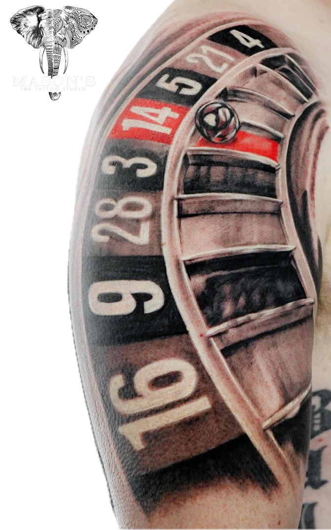 Casino Color Realism tattoo by Mason's Ink Tattoo Studio, Bali