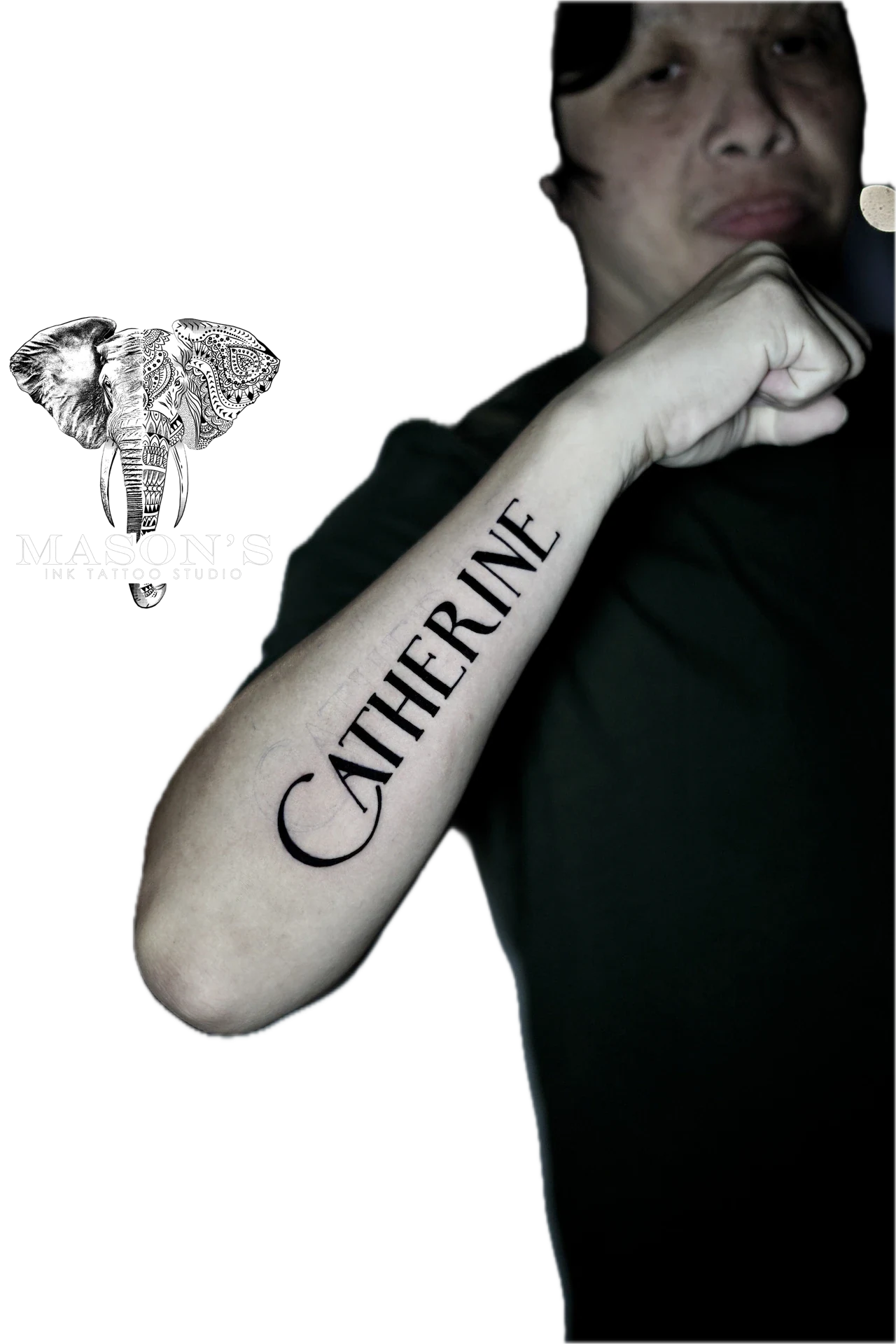 Script CATHERINE Tattoo by Mason's Ink Tattoo Studio, Bali
