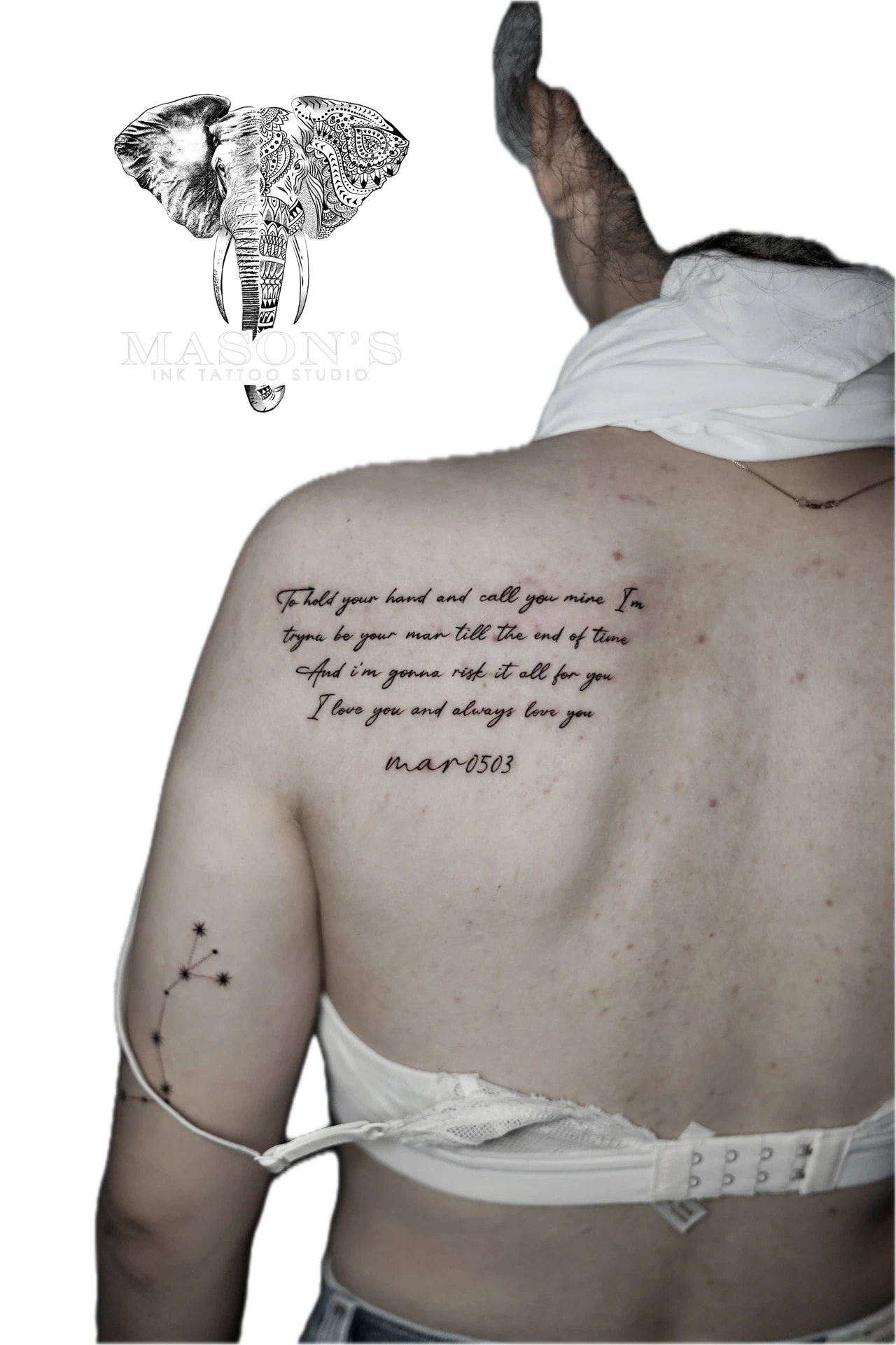 Script Love Letter Tattoo by Mason's Ink Tattoo Studio, Bali
