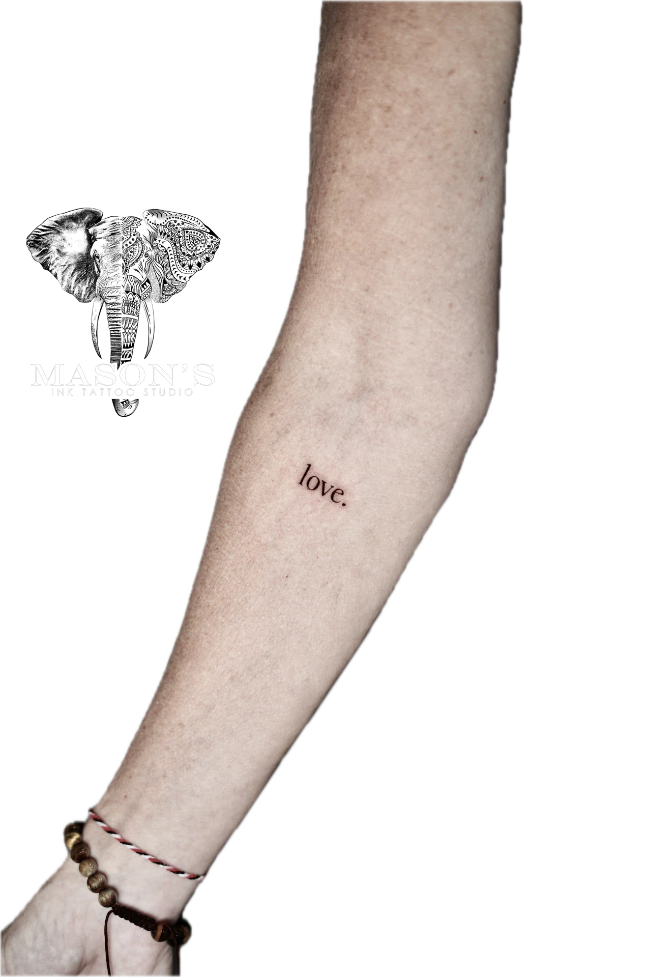 Script Love Tattoo by Mason's Ink Tattoo Studio, Bali