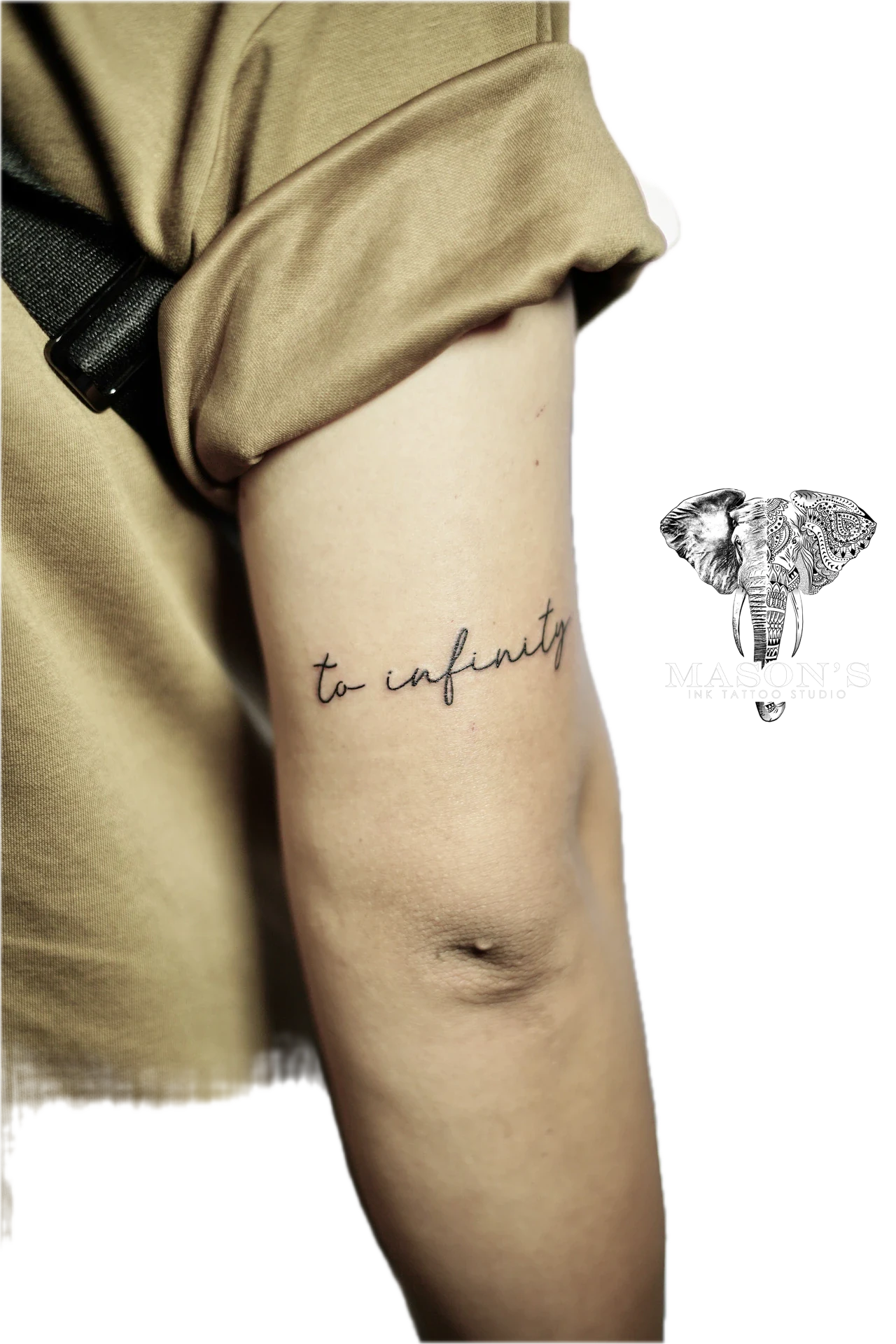 Script to Infinity Tattoo by Mason's Ink Tattoo Studio, Bali