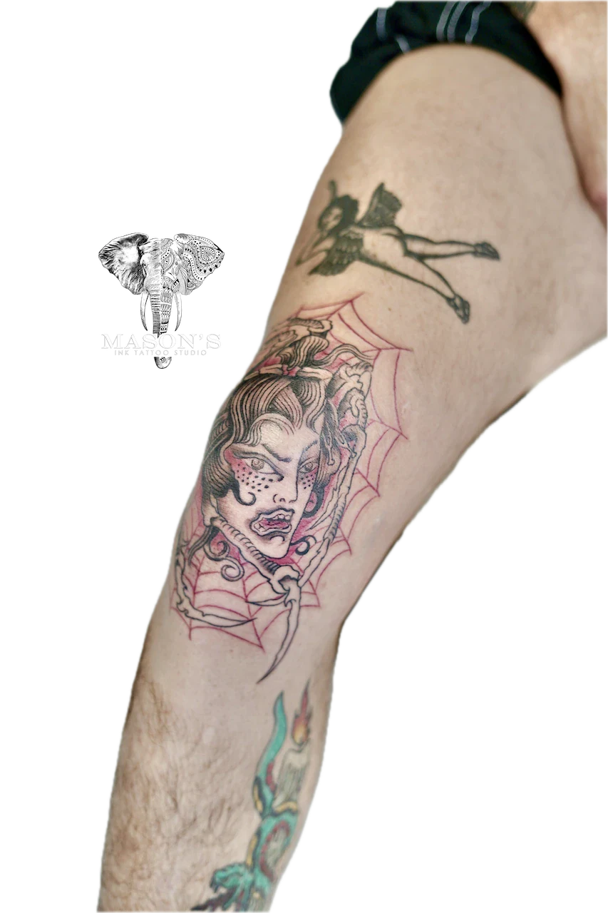 Bold Custom Traditional Style Tattoo Design - Traditional tattoo by Mason's Ink Tattoo Studio, Bali