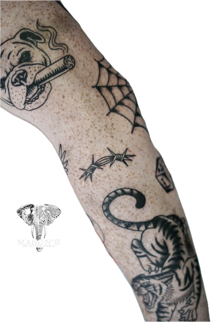 Traditional Iron Tattoo Design by Mason's Ink Tattoo Studio, Bali