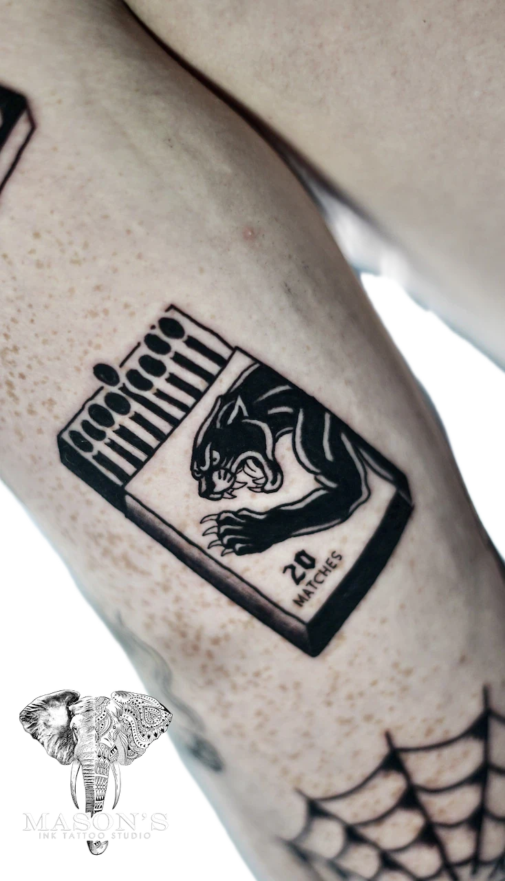 Traditional Lighter with Tiger Tattoo Design by Mason's Ink Tattoo Studio, Bali