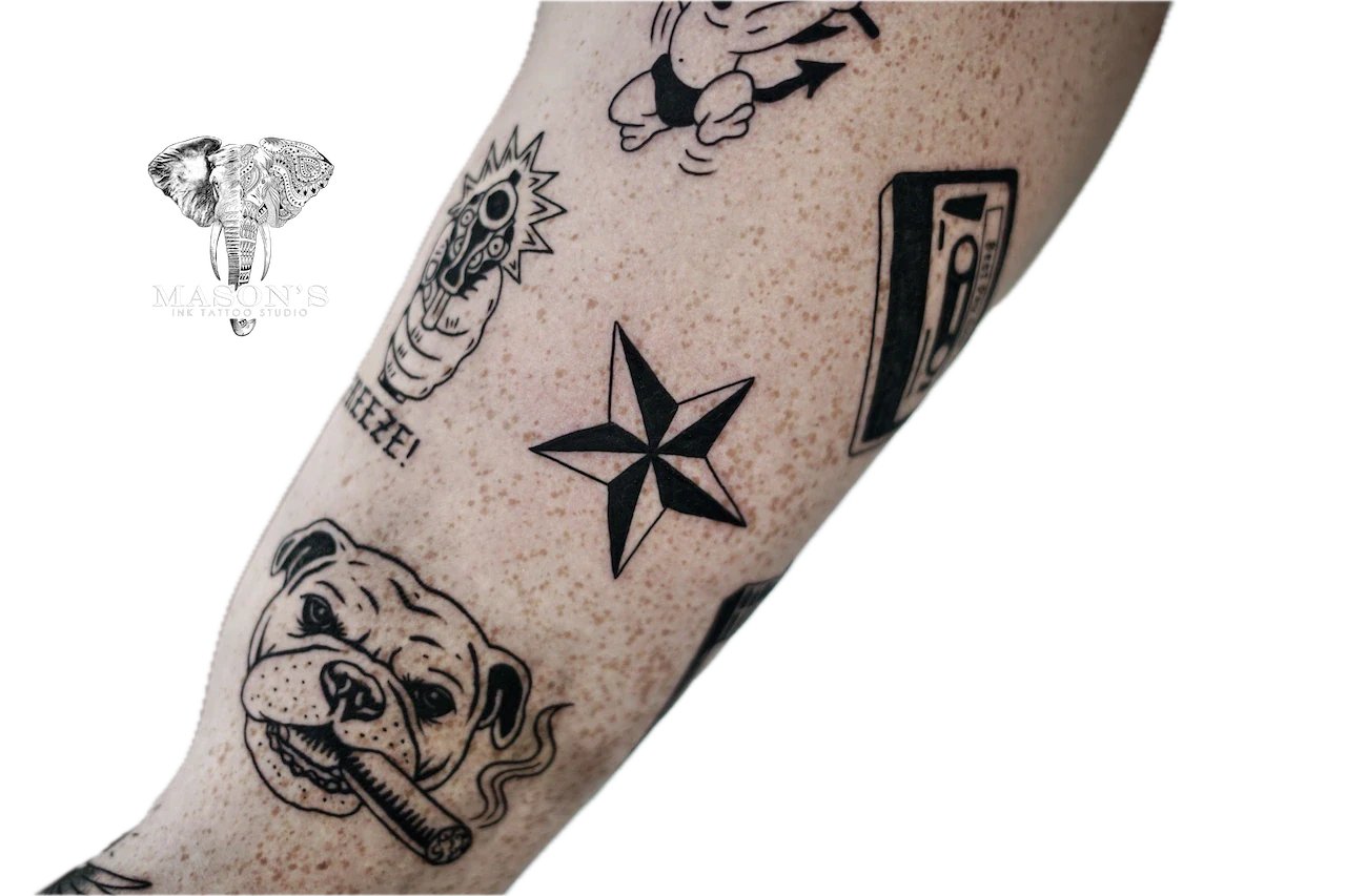 Traditional Star Tattoo Design by Mason's Ink Tattoo Studio, Bali