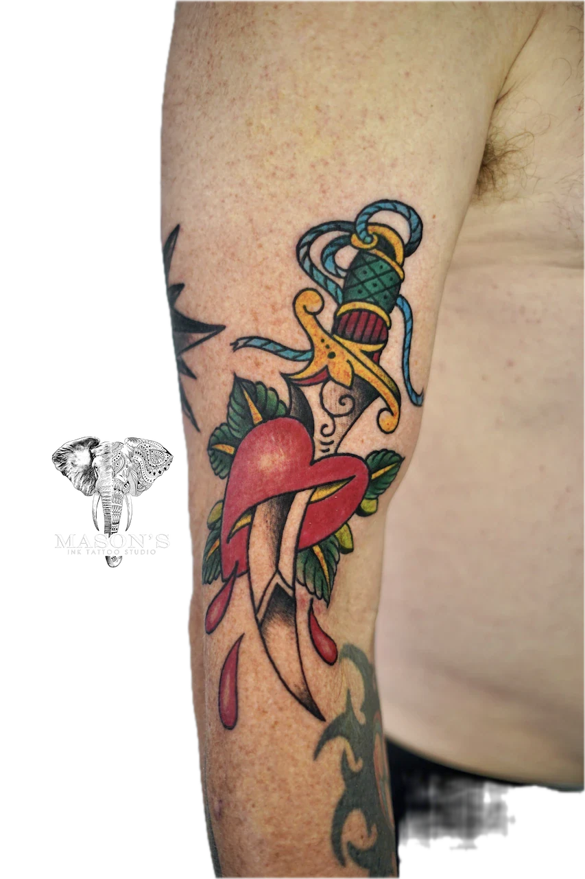 Traditional Sword Tattoo Design by Mason's Ink Tattoo Studio, Bali