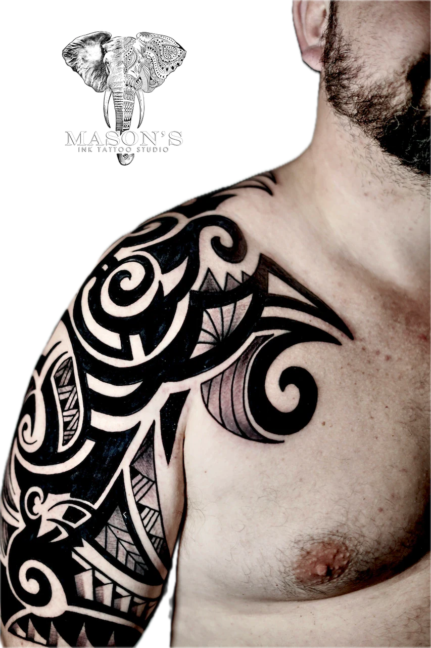 Classic Tribal Tattoo Design - Tribal tattoo by Mason's Ink Tattoo Studio, Bali
