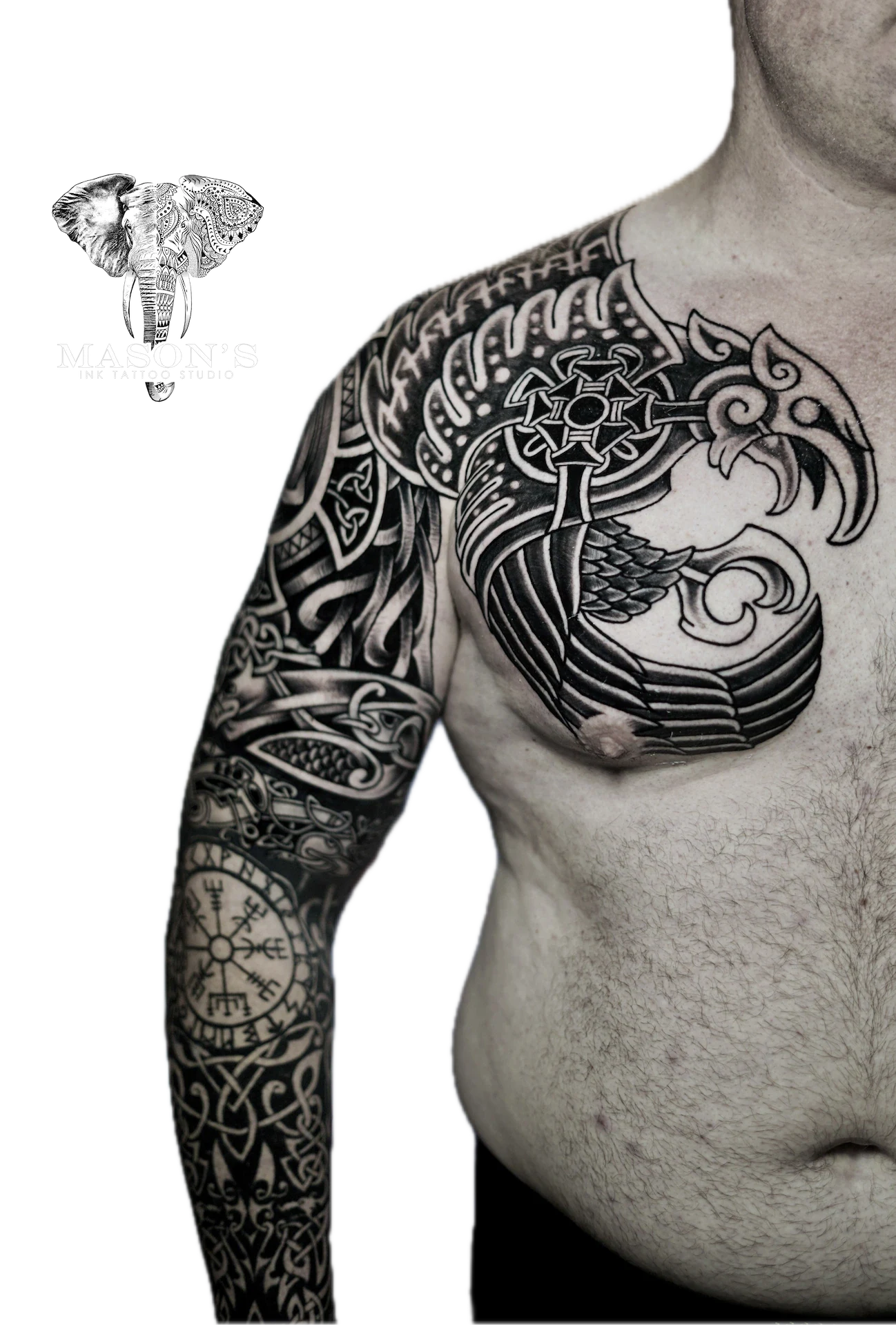 Tribal Maya tattoo by Mason's Ink Tattoo Studio, Bali